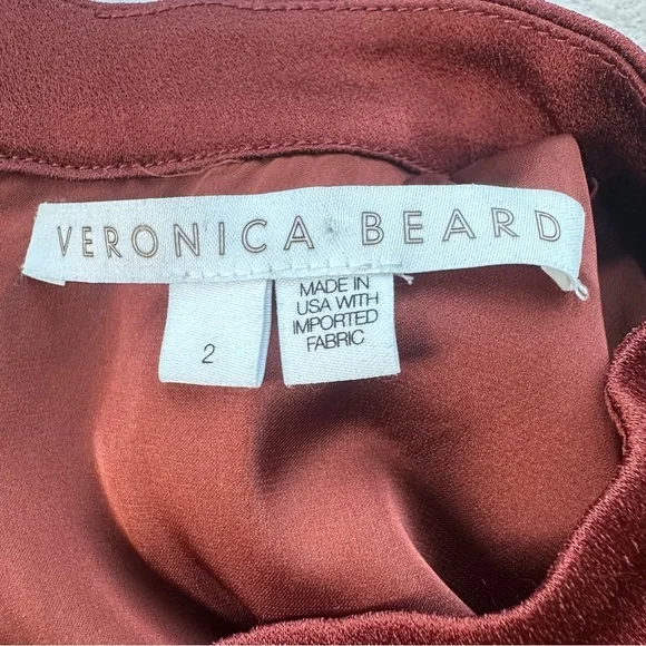 Veronica Beard Kavia Satin Jumpsuit in Clay Size 2 - Picture 16 of 16